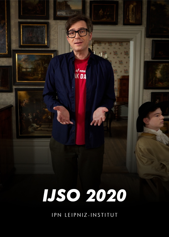 Das Cover von dem Imagefilm mit Ralph Caspers für den IJSO 2020, produziert von der Videoproduktion Mainfilm