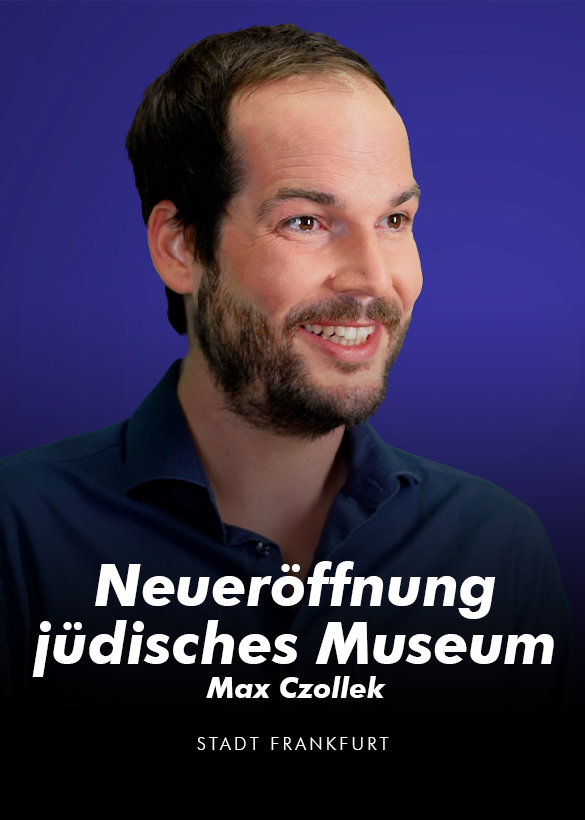 Das Cover von dem Video Interview im Rahmen der Neueröffnung des jüdischen Museums, produziert von der Videoproduktion Mainfilm