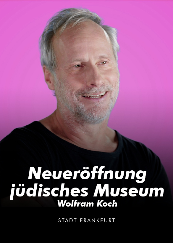 Das Cover von dem Video Interview im Rahmen der Neueröffnung des jüdischen Museums, produziert von der Videoproduktion Mainfilm