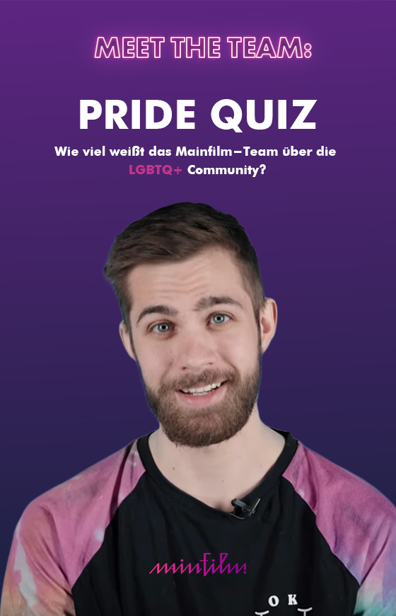Das Cover für die Videoreihe Meet the Team mit dem Titel Pride Quiz, produziert von der Video Agentur Mainfilm