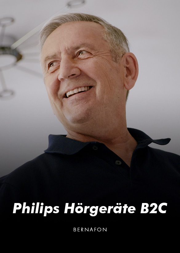 Das Cover von dem Testimonial Video für Philips Hörgeräte im Bereich B2C