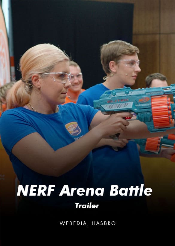 Das Cover von der Influencer Kampagne NERF Arena Battle Trailer