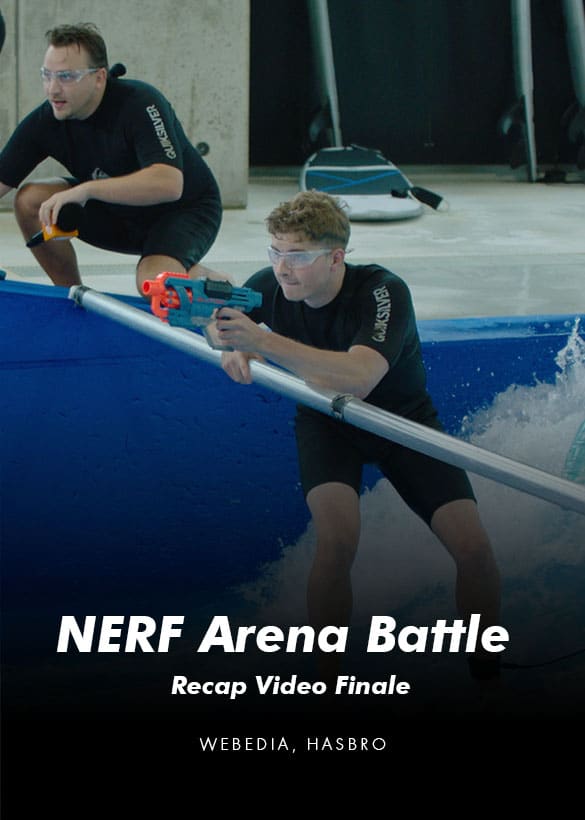 Das Cover von der Influencer Kampagne NERF Arena Battle Recap Video Finale