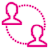 icon-pink-glow-connected-people